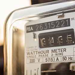 residental electrical service meter showing watthours